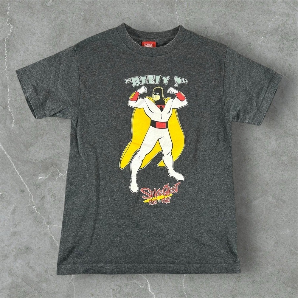 Vintage Space Ghost Shirt Mens Small Grey Y2K Cartoon Network Coast To Coast 03